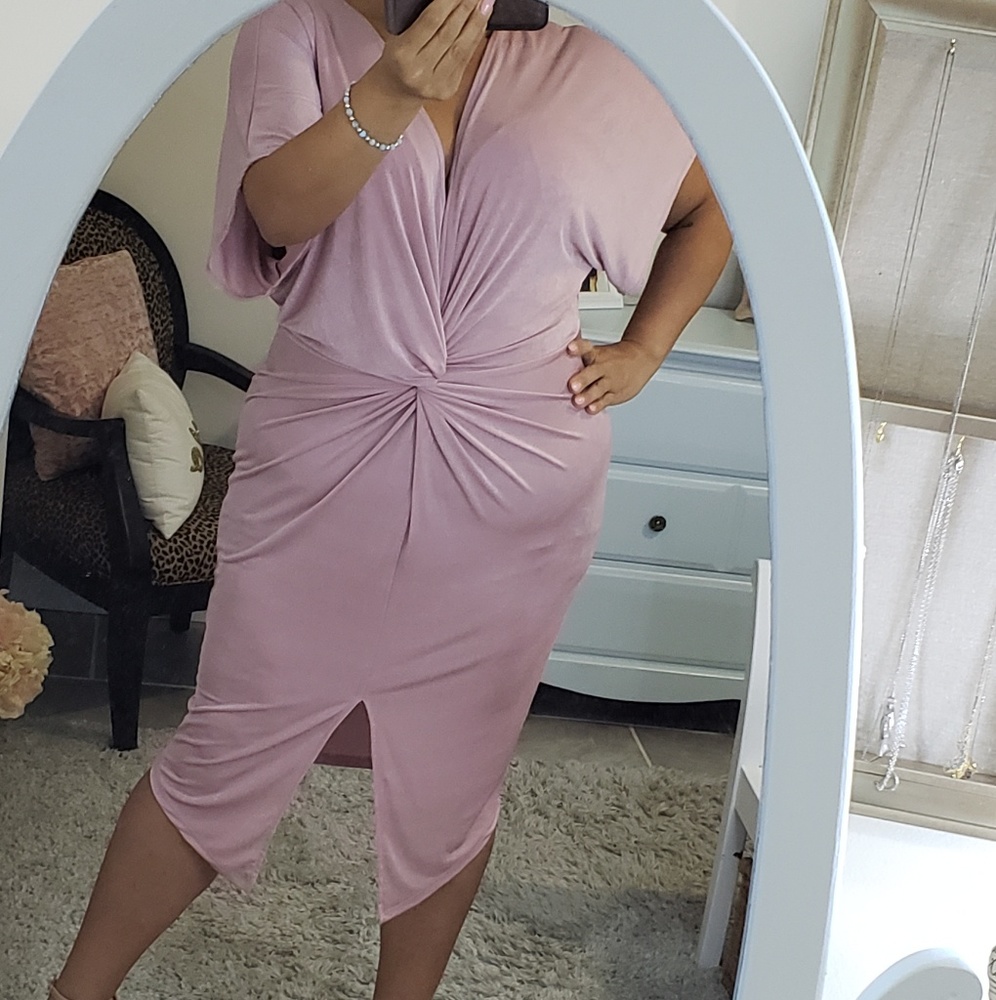 Forever 21+ Twist Front Tea-Length Dress NWT